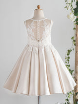 Jewel Neck Sleeveless Beaded Kids Party Dresses-Dbrbridal