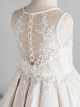 Jewel Neck Sleeveless Beaded Kids Party Dresses-Dbrbridal