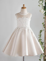 Jewel Neck Sleeveless Beaded Kids Party Dresses-Dbrbridal