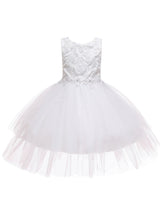 Jewel Neck Sleeveless Bows Formal Kids Pageant flower girl dresses-Dbrbridal