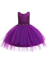 Jewel Neck Sleeveless Bows Formal Kids Pageant flower girl dresses-Dbrbridal