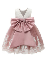 Jewel Neck Sleeveless Bows Kids Social Party Dresses-Dbrbridal