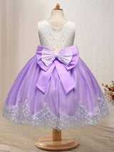 Jewel Neck Sleeveless Embroidered Kids Party Dresses-Dbrbridal