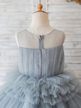 Jewel Neck Sleeveless Kids Social Party Dresses-Dbrbridal