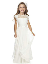Jewel Neck Sleeveless Pleated Formal Kids Flower Girl Pageant Dress-Dbrbridal