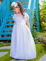 Jewel Neck Sleeveless Pleated Formal Kids Flower Girl Pageant Dress-Dbrbridal