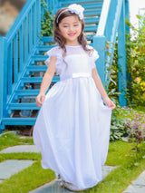 Jewel Neck Sleeveless Pleated Formal Kids Flower Girl Pageant Dress-Dbrbridal