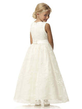 Jewel Neck Sleeveless Sash Formal Kids Pageant flower girl dresses-Dbrbridal