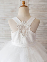 Jewel Neck Sleeveless Tulle Bows Kids Social Party Dresses-Dbrbridal