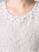 Jewel Neck Tulle Knee-length Princess Flowers Formal Kids Pageant flower girl dresses-Dbrbridal