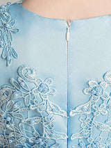 Jewel Neck Tulle Sleeveless Ankle Length Princess Embroidered Kids Party Dresses-Dbrbridal