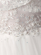 Jewel Neck Tulle Sleeveless Asymmetrical Princess Embroidered Kids Party Dresses-Dbrbridal