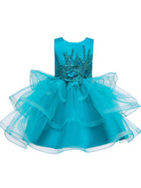 Jewel Neck Tulle Sleeveless Short Princess Beaded Kids Party Dresses-Dbrbridal