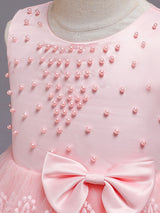 Jewel Neck Tulle Sleeveless Short Princess Bows Formal Kids Pageant flower girl dresses-Dbrbridal