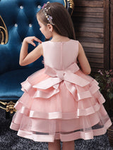 Jewel Neck Tulle Sleeveless Short Princess Flowers Formal Kids Pageant flower girl dresses-Dbrbridal