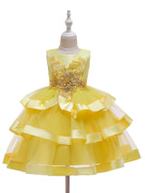 Jewel Neck Tulle Sleeveless Short Princess Flowers Formal Kids Pageant flower girl dresses-Dbrbridal