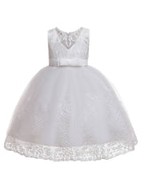 Jewel Neck Tulle Sleeveless Short Princess Kids Pageant flower girl dresses-Dbrbridal