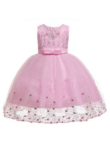 Jewel Neck Tulle Sleeveless Short Princess Kids Pageant flower girl dresses-Dbrbridal