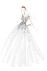 Jewel Neck Wedding Dresses Princess Silhouette Sleeveless Lace Soft Pink Tulle Bridal Gowns-Dbrbridal