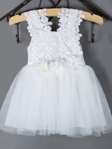 Kids Tutu Lace Applique Peach Beading Short Dinner Party Dresses-Dbrbridal