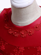 Lace Bow A-line Kids Short Formal Party Dress-Dbrbridal