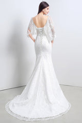 Lace Sweatheart Trumpet/Mermaid Wedding Dress With Lace Cape-Dbrbridal
