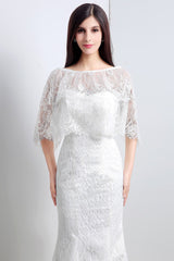 Lace Sweatheart Trumpet/Mermaid Wedding Dress With Lace Cape-Dbrbridal