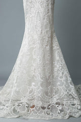 Lace Wedding Dress Mermaid Sweetheart Strapless Sleeveless Long With Train Bridal Gowns-Dbrbridal