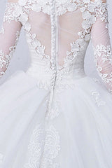 Lace Wedding Dress Princess Bridal Dress White Off The Shoulder Applique Illusion Heart Back Design Luxury Bridal Gown With Cathedral Train-Dbrbridal