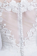 Lace Wedding Dress Princess Bridal Dress White Off The Shoulder Applique Illusion Heart Back Design Luxury Bridal Gown With Cathedral Train-Dbrbridal