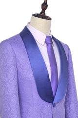 Lavender Jacquard Silk Shawl Lapel Bespoke Prom Suits-Dbrbridal