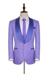 Lavender Jacquard Silk Shawl Lapel Bespoke Prom Suits-Dbrbridal