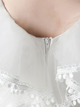 Light Sky Blue Designed Neckline Tulle Sleeveless Short A-Line Embroidered Kids Social Party Dresses-Dbrbridal