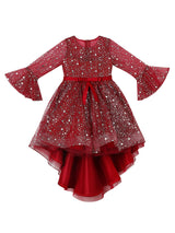 Light Sky Blue Jewel Neck Half Sleeves Sequins Formal Kids Pageant flower girl dresses-Dbrbridal