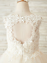 Lovely Jewel Neck Sleeveless Kids Party Dresses-Dbrbridal