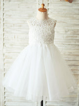 Lovely Jewel Neck Sleeveless Kids Party Dresses-Dbrbridal