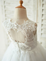 Lovely Jewel Neck Sleeveless Kids Party Dresses-Dbrbridal