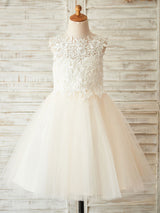 Lovely Jewel Neck Sleeveless Kids Party Dresses-Dbrbridal