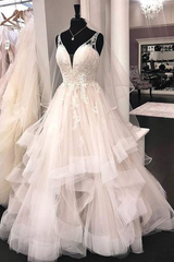 Luxurious Princess Wedding Dress With Ruffles lace-Dbrbridal