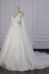 Luxury Beadings Wedding Dress Tulle Sleeveless Sequined Bridal Gowns Sweetheart-Dbrbridal