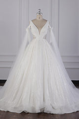 Luxury Beadings Wedding Dress Tulle Sleeveless Sequined Bridal Gowns Sweetheart-Dbrbridal