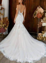 Luxury Lace Mermaid Fitted Wedding Dresses-Dbrbridal