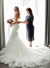Mermaid Fitted Elegant Sweetheart Wedding Dresses Beaded-Dbrbridal