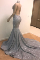 Mermaid Halter Sleeveless Floor-Length Formal Dresses-Dbrbridal