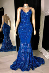Modest Halter V-Neck Sleeveless Mermaid Prom Dress Sequins Long-Dbrbridal