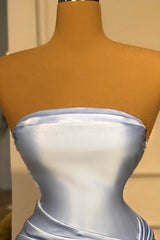 Modest Strapless Mermaid Long Blue Evening Prom Dresseses-Dbrbridal