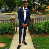 Navy Blue Gorgeous Two Piece Men Suit for Prom-Dbrbridal