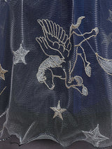 Navy Blue Jewel Neck Polyester Lace Polyester Tulle Sleeveless Ankle-Length A-Line Embroidered Kids Party Dresses-Dbrbridal