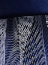 Navy Blue Jewel Neck Polyester Lace Polyester Tulle Sleeveless Ankle-Length A-Line Embroidered Kids Party Dresses-Dbrbridal