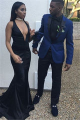 Navy Blue Slim Fit Best Prom Mens Suit with Peaked Lapel-Dbrbridal